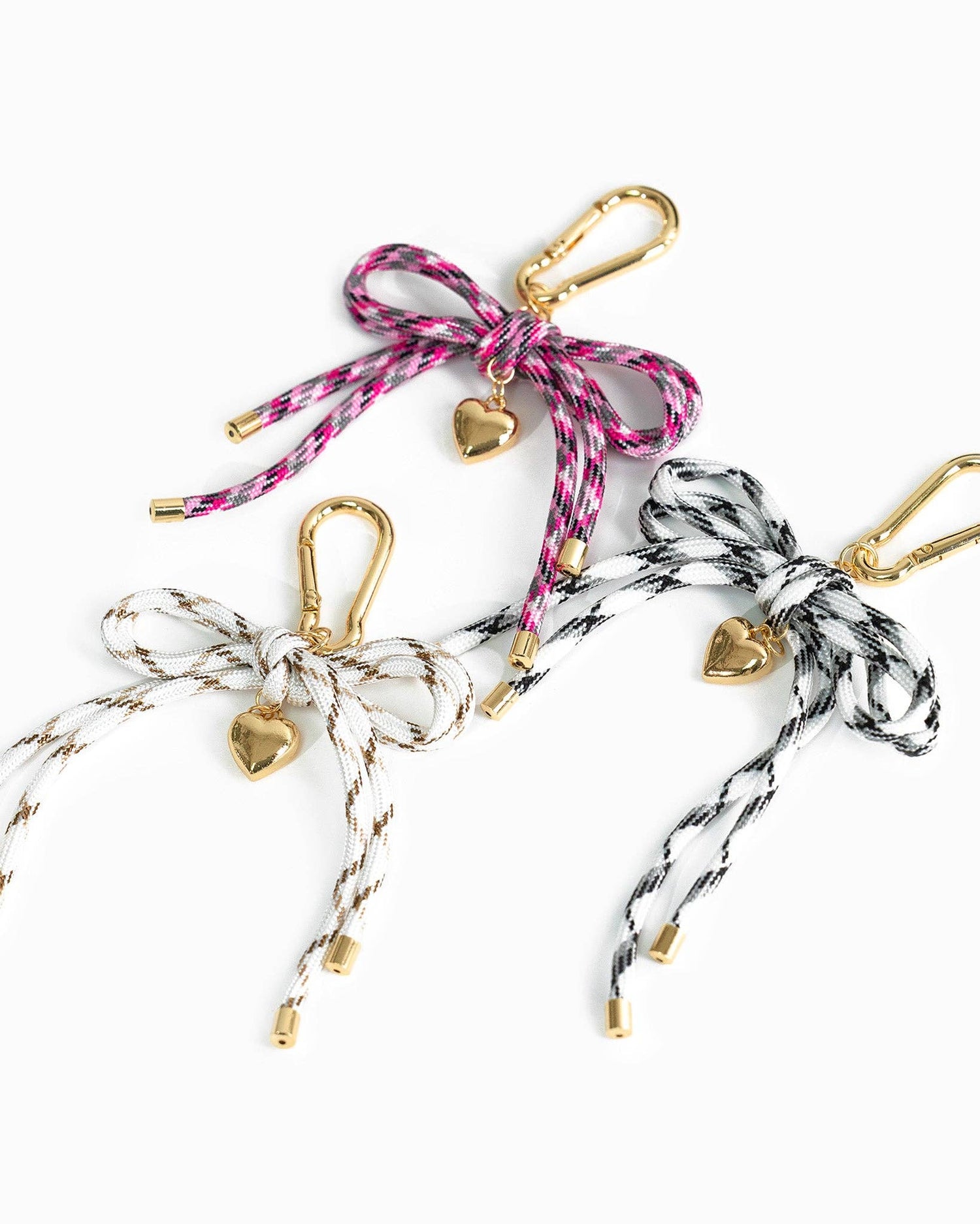 Twist Rope Ribbon Puff Heart Bag Charm