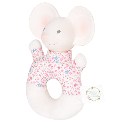 Meiya the Mouse - Soft Rattle & Teether with Organic Natural Rubber Head