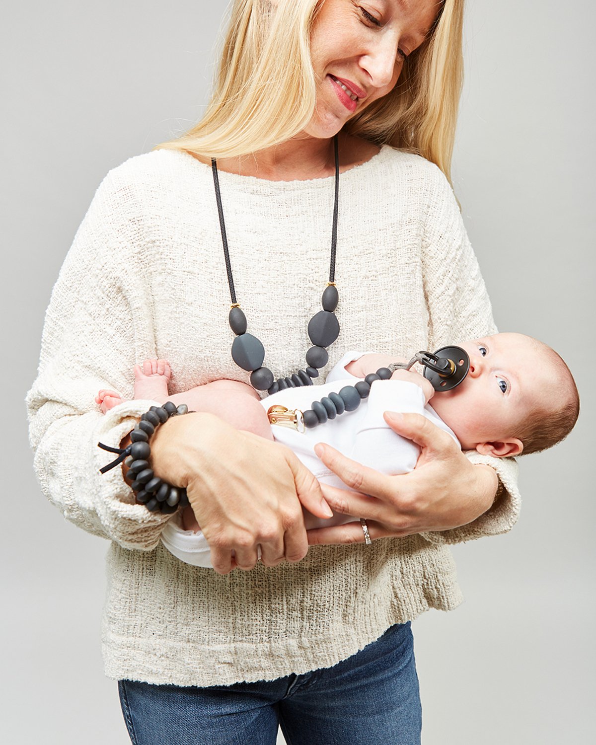 Charcoal Signature Teething Necklace