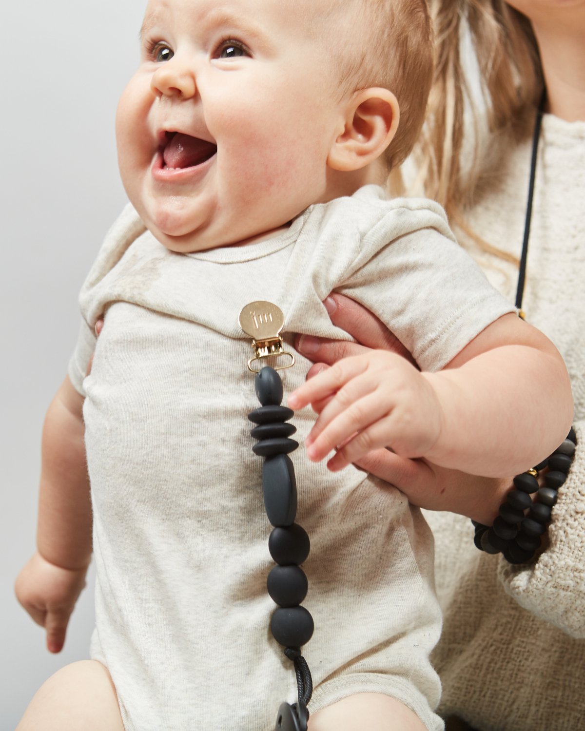 Charcoal Pacifier Clip